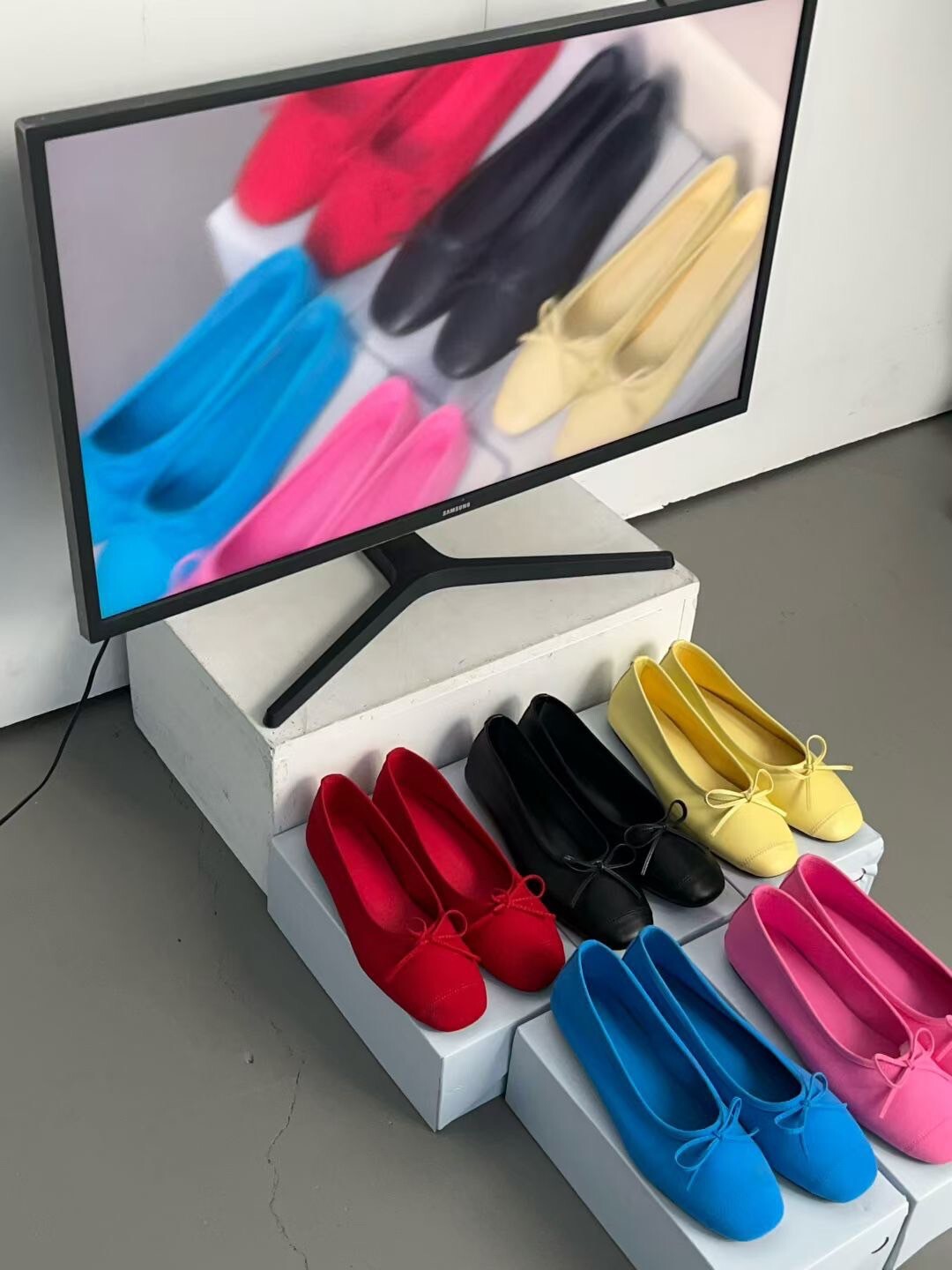 真皮麂皮飽和色系蝴蝶結圓頭平底娃娃鞋 / 5色