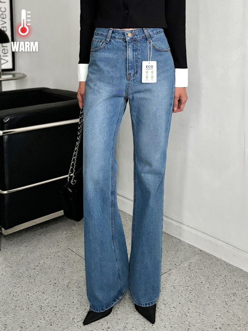 Queena 激瘦磨毛喇叭褲 [ 藍色 / S,M,L ]