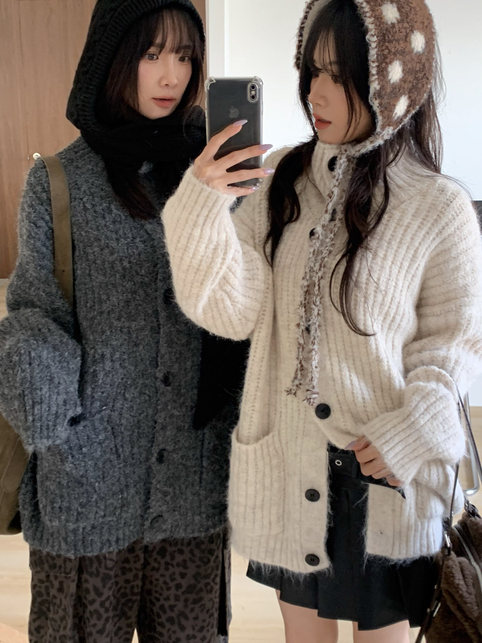 ISA_一件二領三出片! 份量感針織坑條大口袋外套_61010