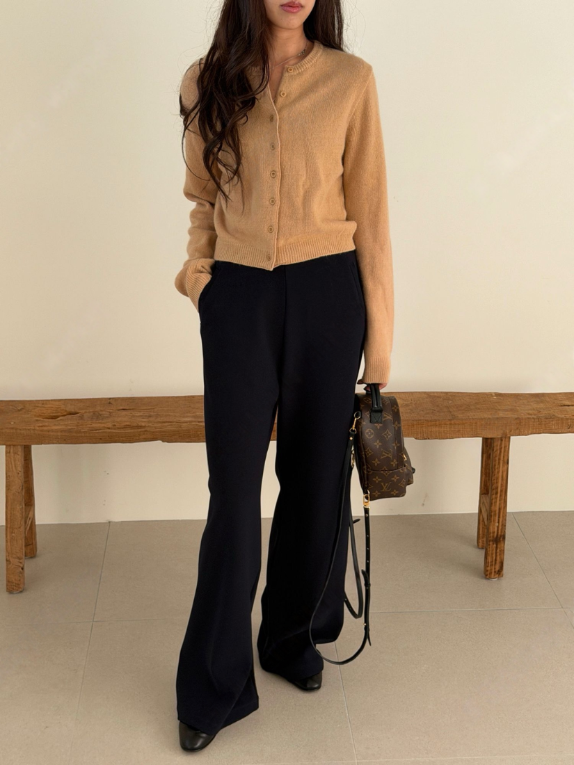 Olive 修身收腰休閒寬褲 [ 5色 / Free ]