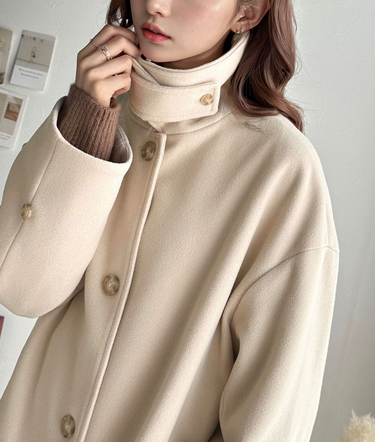 【預購】JN020205 classicalelf  三穿式仿羊毛立領長版大衣