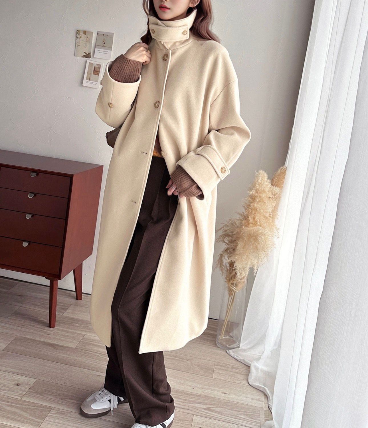 【預購】JN020205 classicalelf  三穿式仿羊毛立領長版大衣