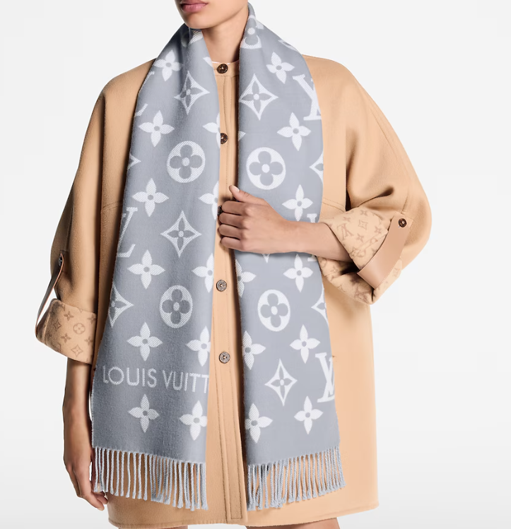 UK064 LV Essential 頸巾 - 灰色 M77727 186 x 34 cm