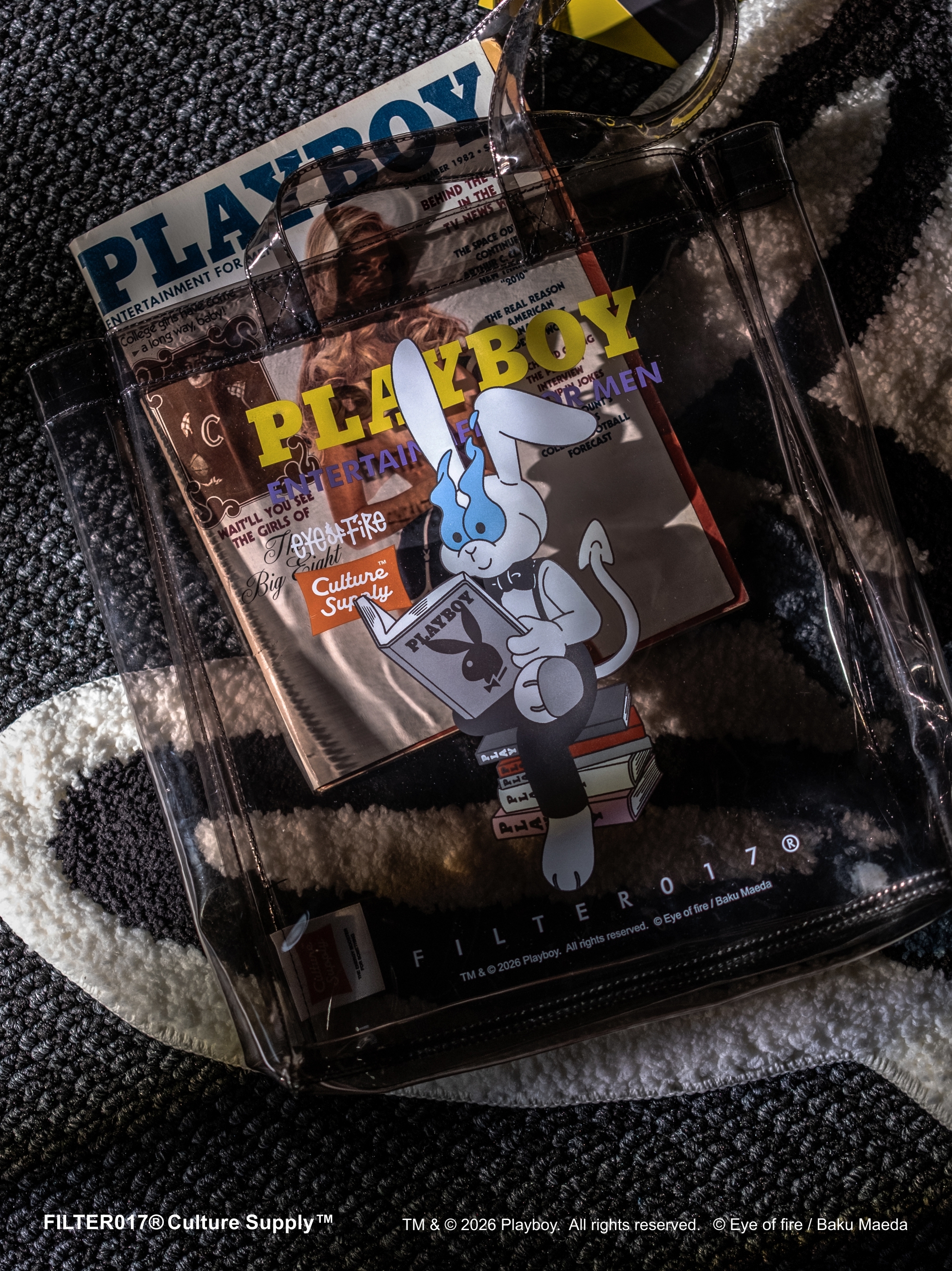 PLAYBOY X FILTER017® feat. Baku Maeda PVC Shopping bag / 透明購物袋