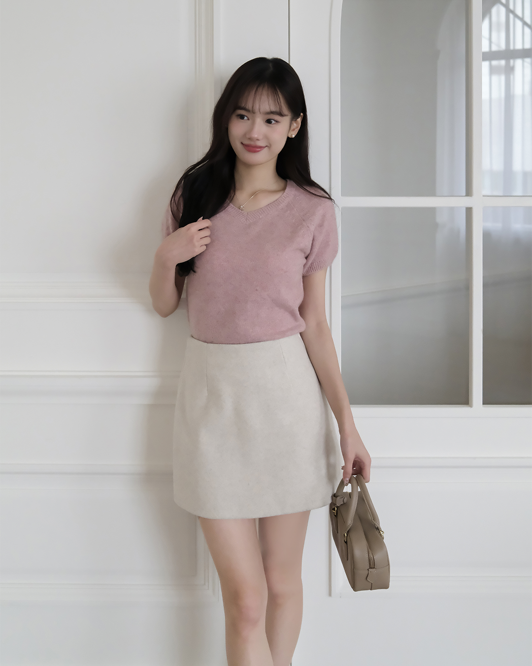 【🌸早春新品 】Raccoon甜感浣熊毛小V領針織上衣( 3 colors)