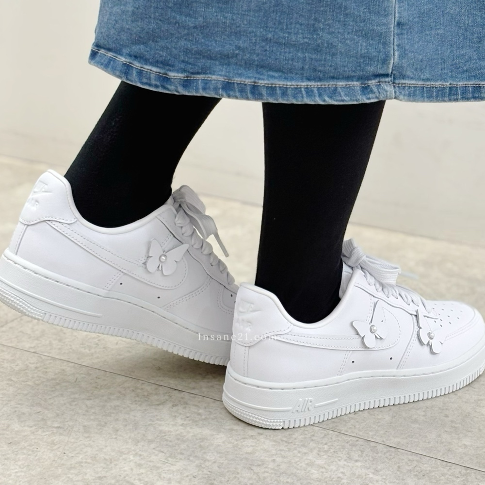 NIKE AIR FORCE 1 BUTTERFLY 全白 蝴蝶 氣質 低筒 休閒鞋 女鞋 IH4480-100