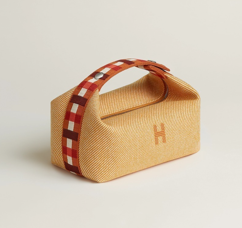 UK025 Hermes Bride-a-Brac au Carre case, large model - fauve H103803M 02 100% wool 25 x 21 x 14 cm