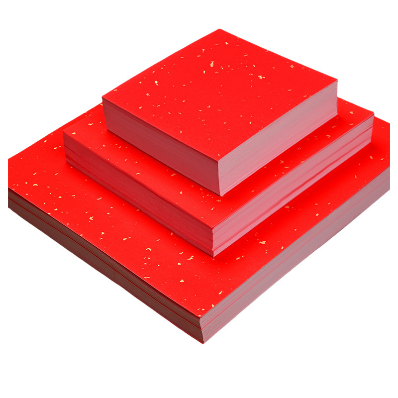 【台灣現貨速發】燙金宣紙卡 加厚卡紙 紅色宣紙｜Ａ４大小｜ 灑金卡紙 紙卡 花藝資材 卡片