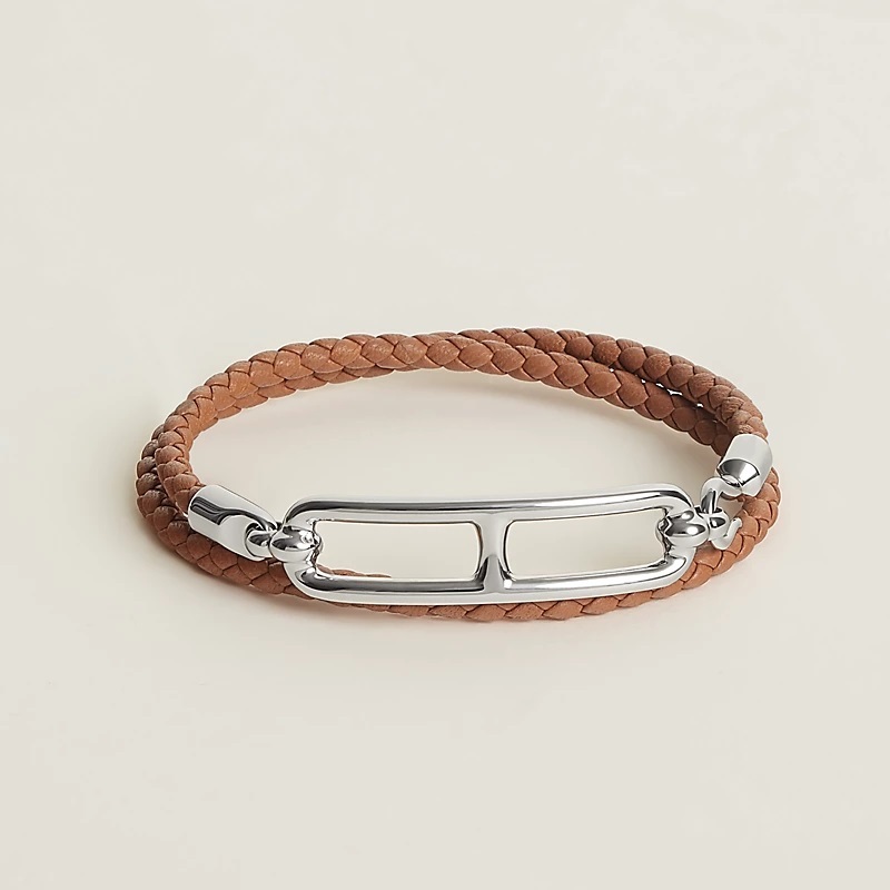 UK011 Hermes Roulis Double Tour bracelet - Gold (palladium-plated) H071727FP37T2 T2 14.5 to 15.5 cm