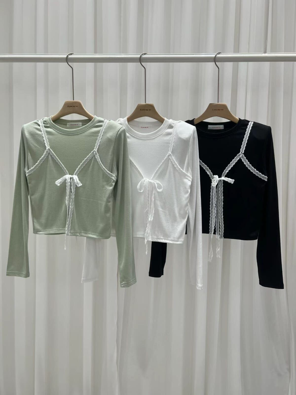 IS5504 假兩件拼接蕾絲Tee *特價* (優惠碼同充值購物金不適用)