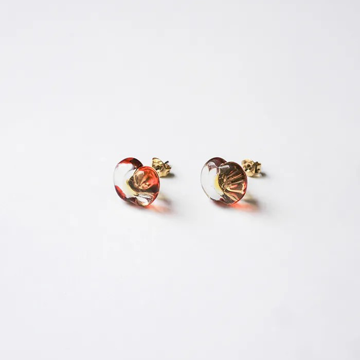 HARIO-LWF - 手工玻璃耳環 / 蘋果(iida傘店聯名)