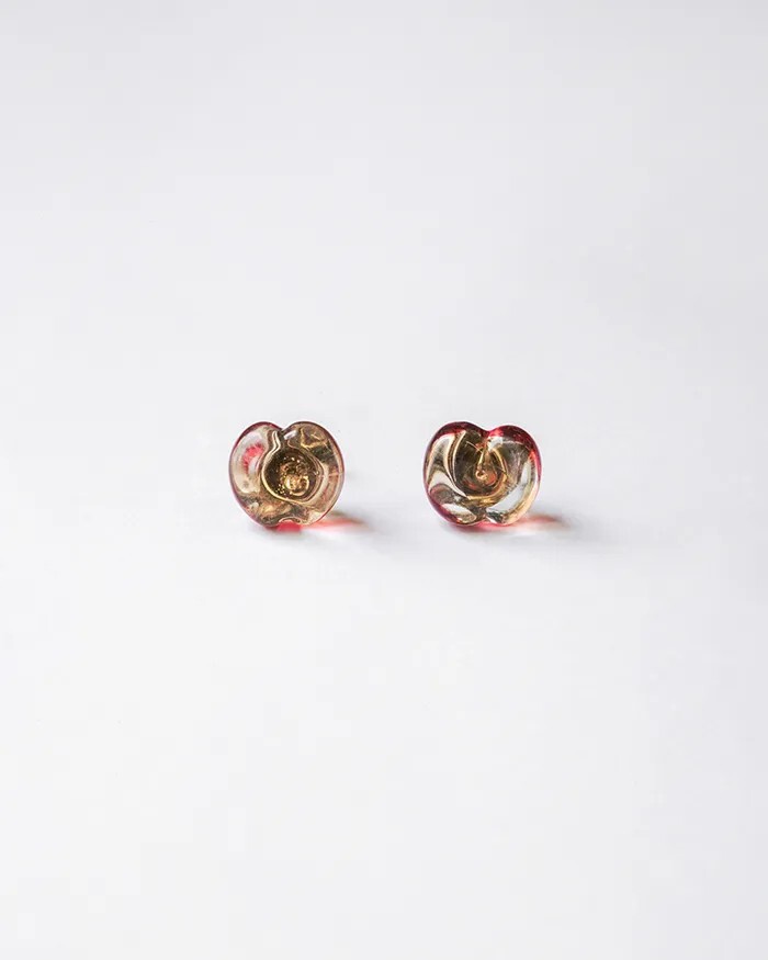 HARIO-LWF - 手工玻璃耳環 / 蘋果(iida傘店聯名)