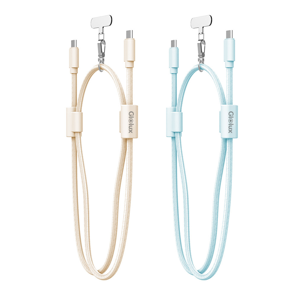 Glolux 60W Braided USB‑C Lanyard Fast‑Charge Cable – 1.5 m, Adjustable
