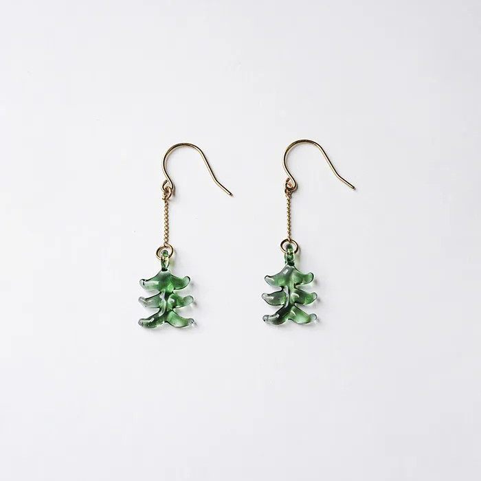 HARIO-LWF - 手工玻璃耳環 / 小樹(iida傘店聯名)