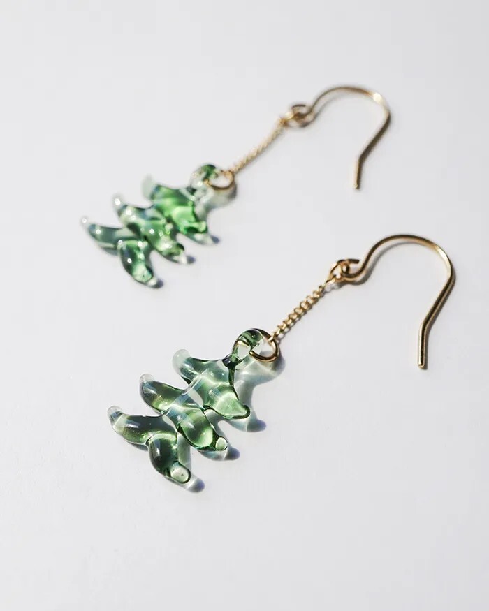 HARIO-LWF - 手工玻璃耳環 / 小樹(iida傘店聯名)