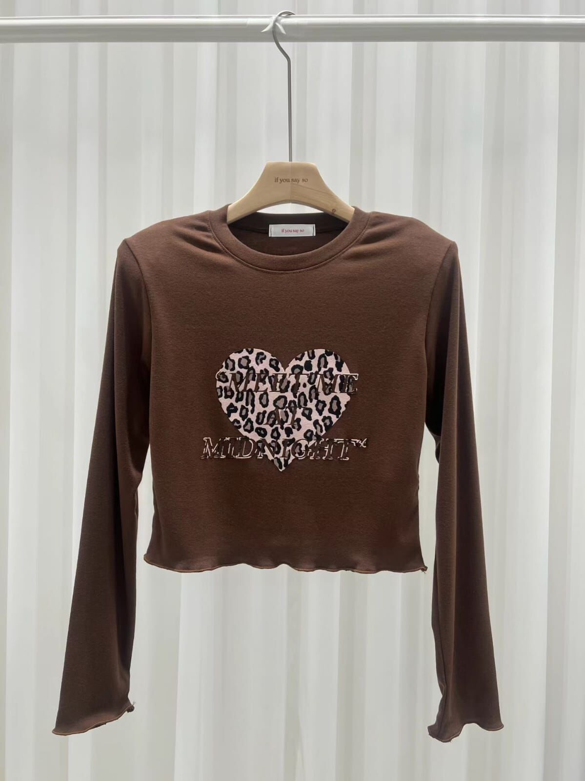 IS5519 豹紋心心短版上衣 *特價* (優惠碼同充值購物金不適用)