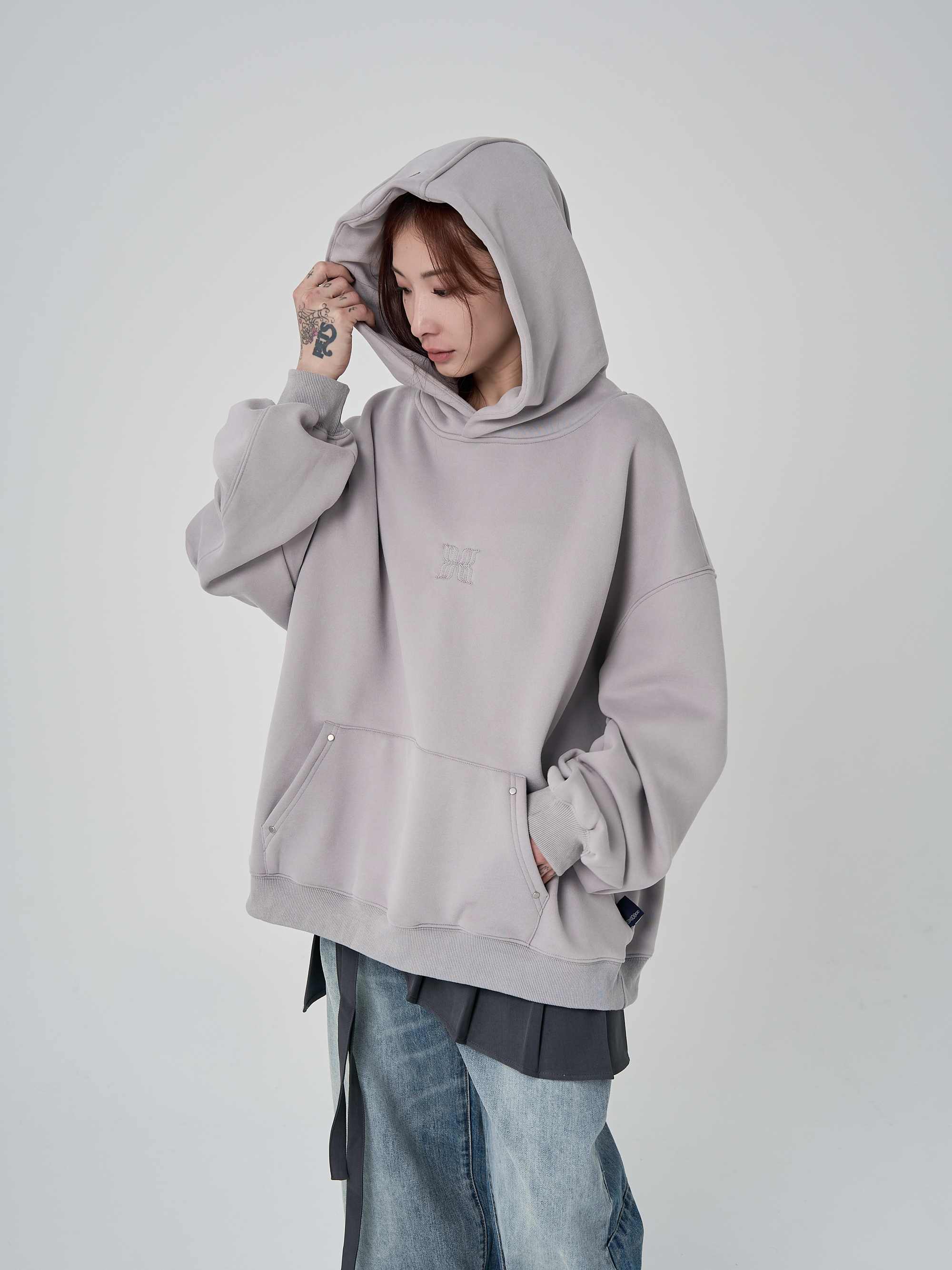 Silent Structure Knot Hoodie —  Grey
