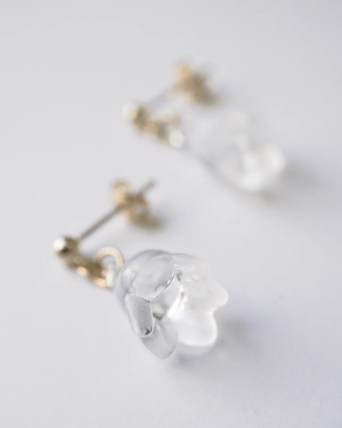 HARIO-LWF - 手工玻璃耳環 / 雪片