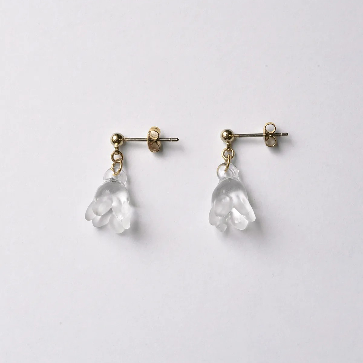 HARIO-LWF - 手工玻璃耳環 / 雪片