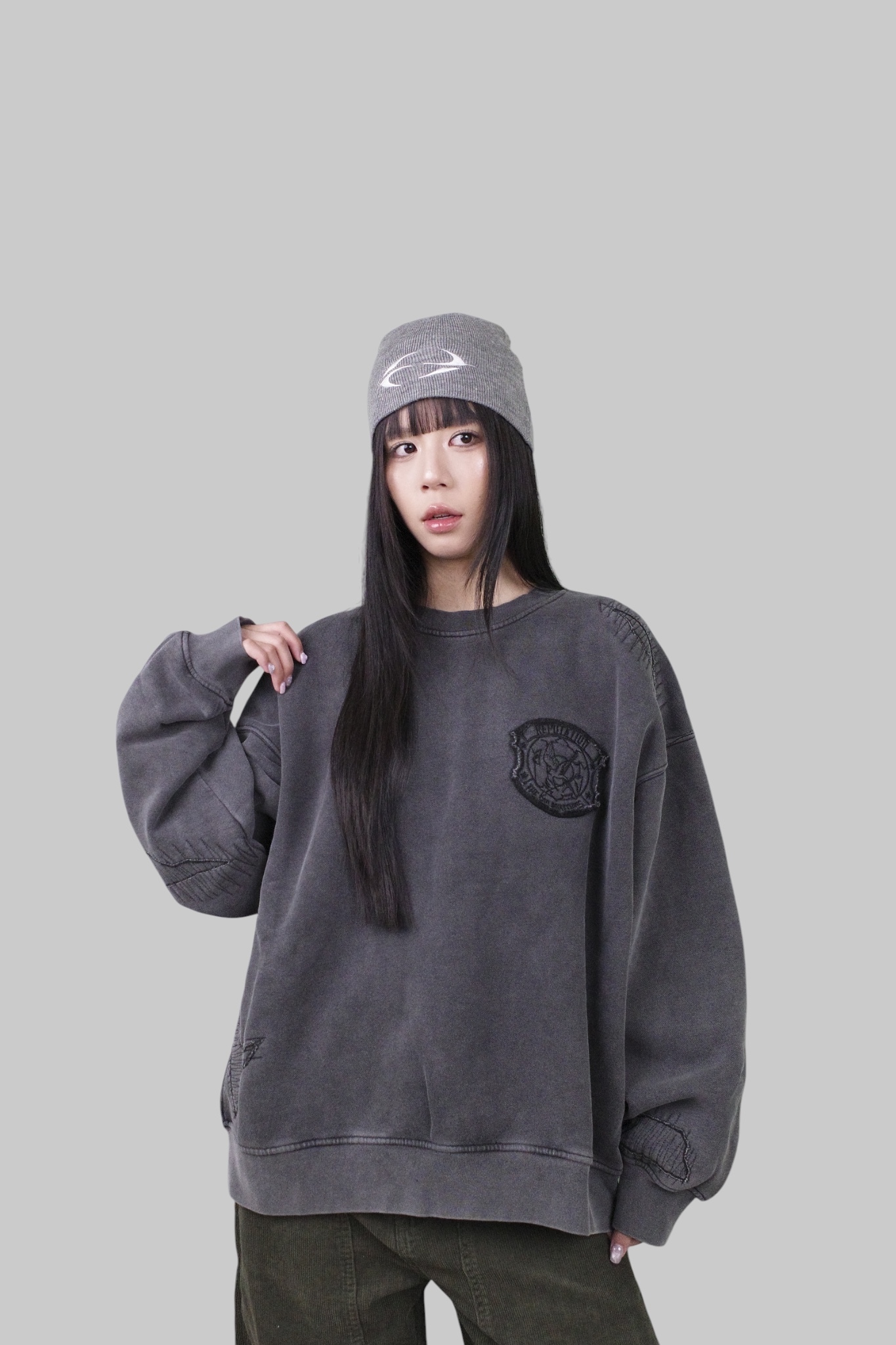 『Always_Good』水洗 刺繡 貼布 重磅 大學T