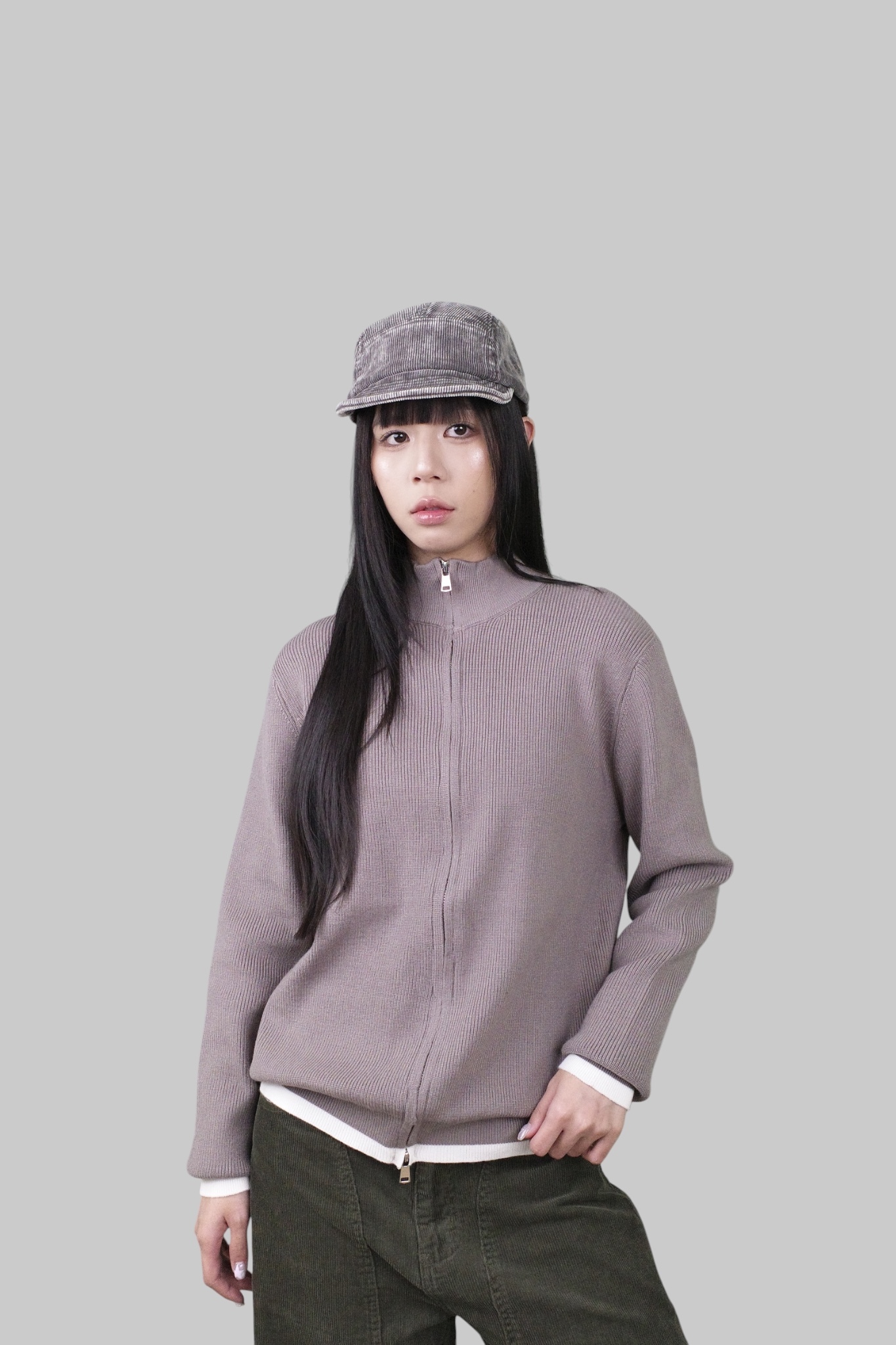 『Always_Good』立領 修身 短版 針織外套