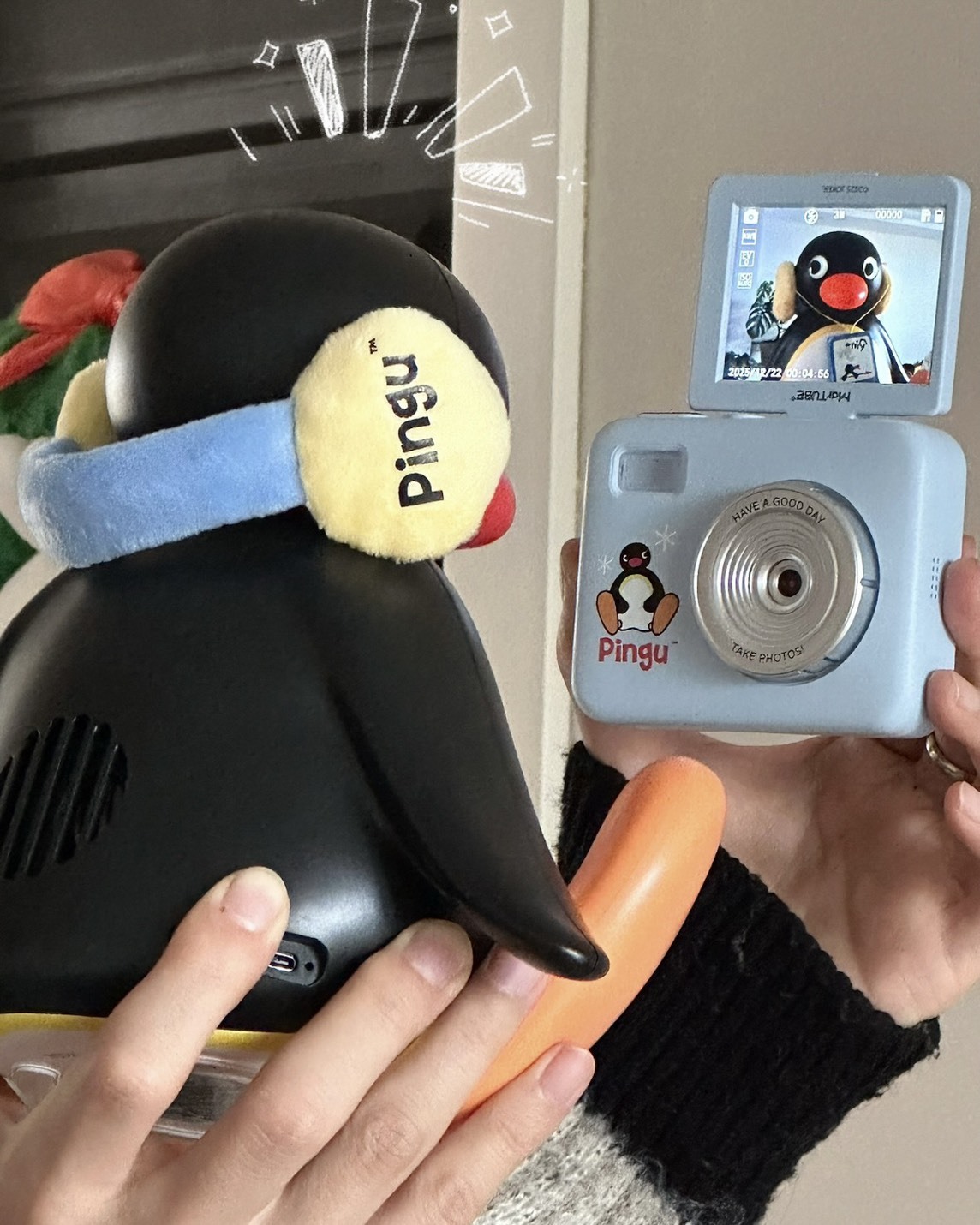 PINGU 企鵝家族 CCD 翻轉 禮盒 復古 濾鏡 寶寶藍 相機