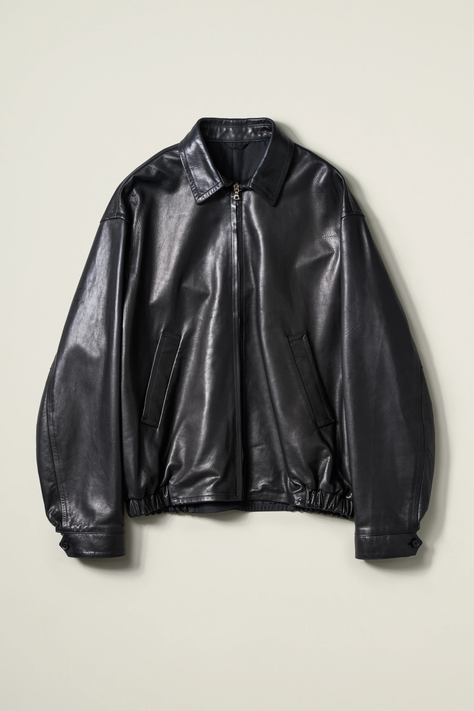 KAPTAIN SUNSHINE CALF LEATHER ZIP BLOUSON