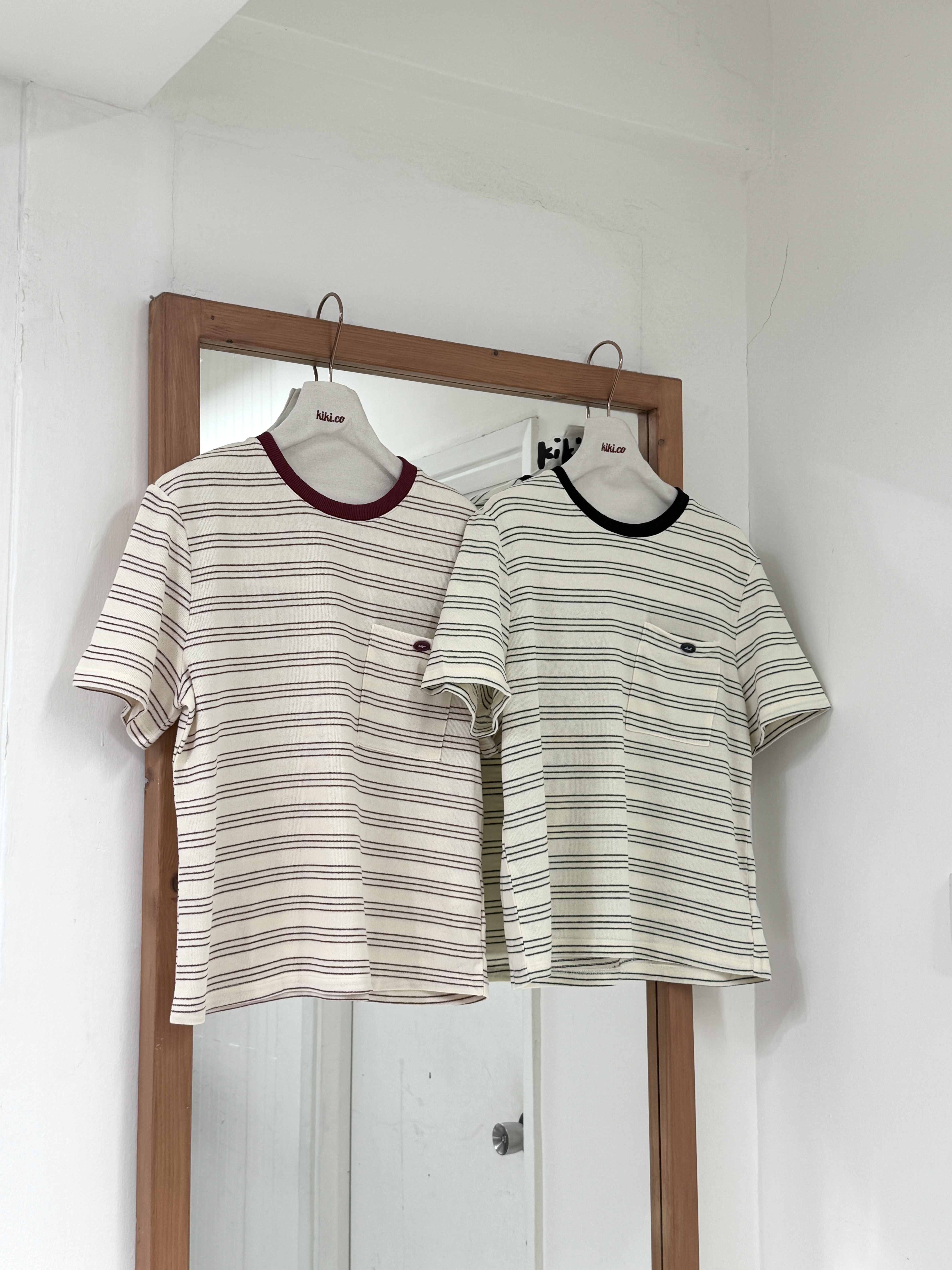 包邊薄線織幼間短袖TEE