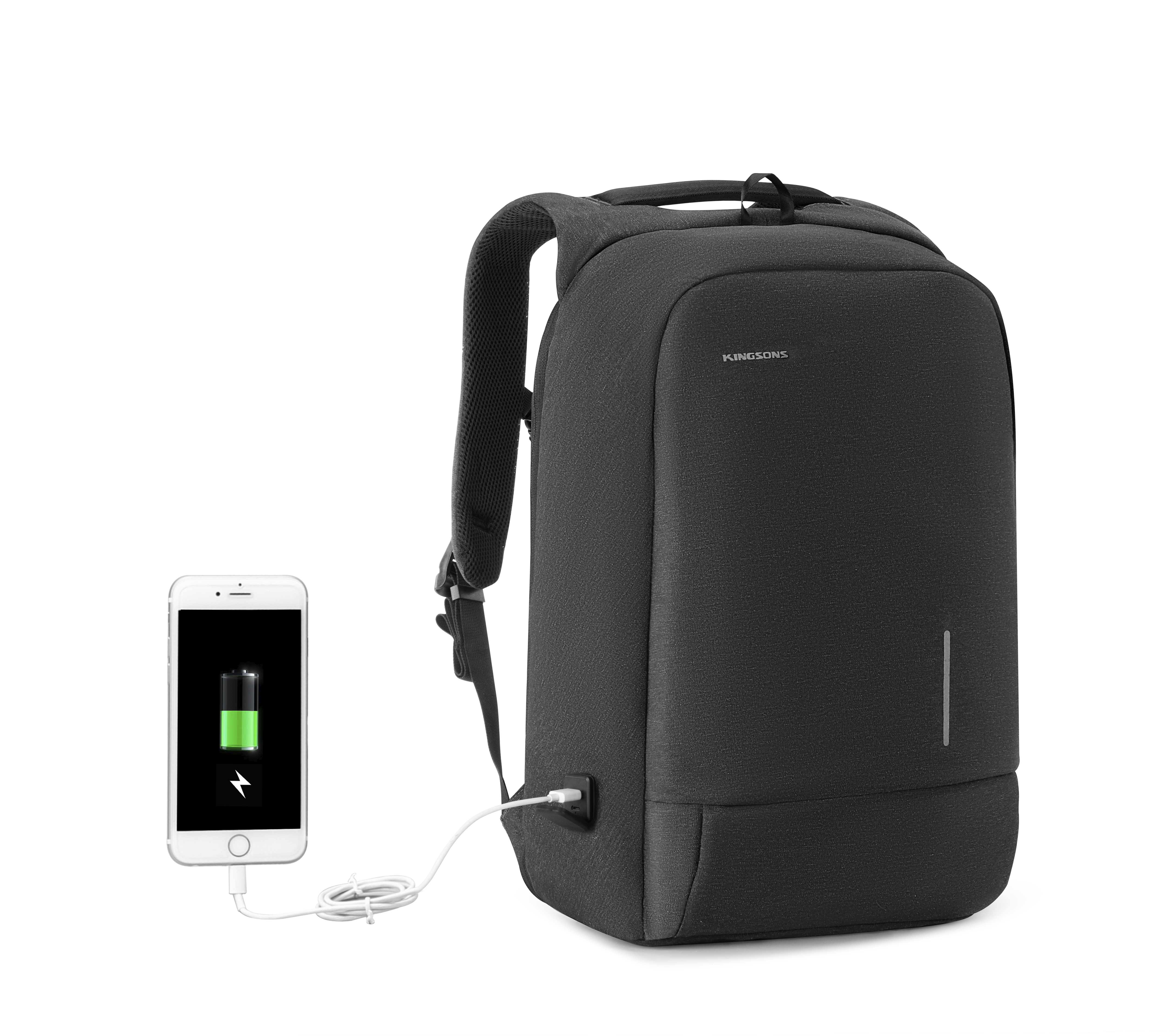 【KINGSONS】|TSA防盜機能後背包 深灰/灰 KS3149-D
