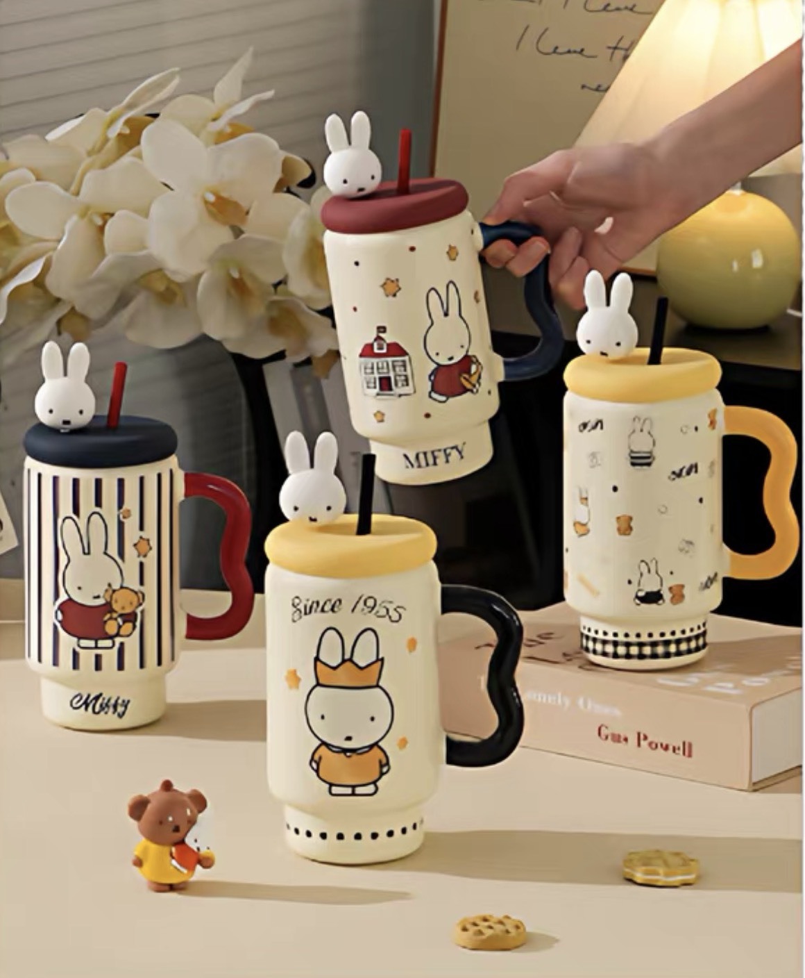 【Miffy】米菲兔玄金丹藍陶瓷杯600ml