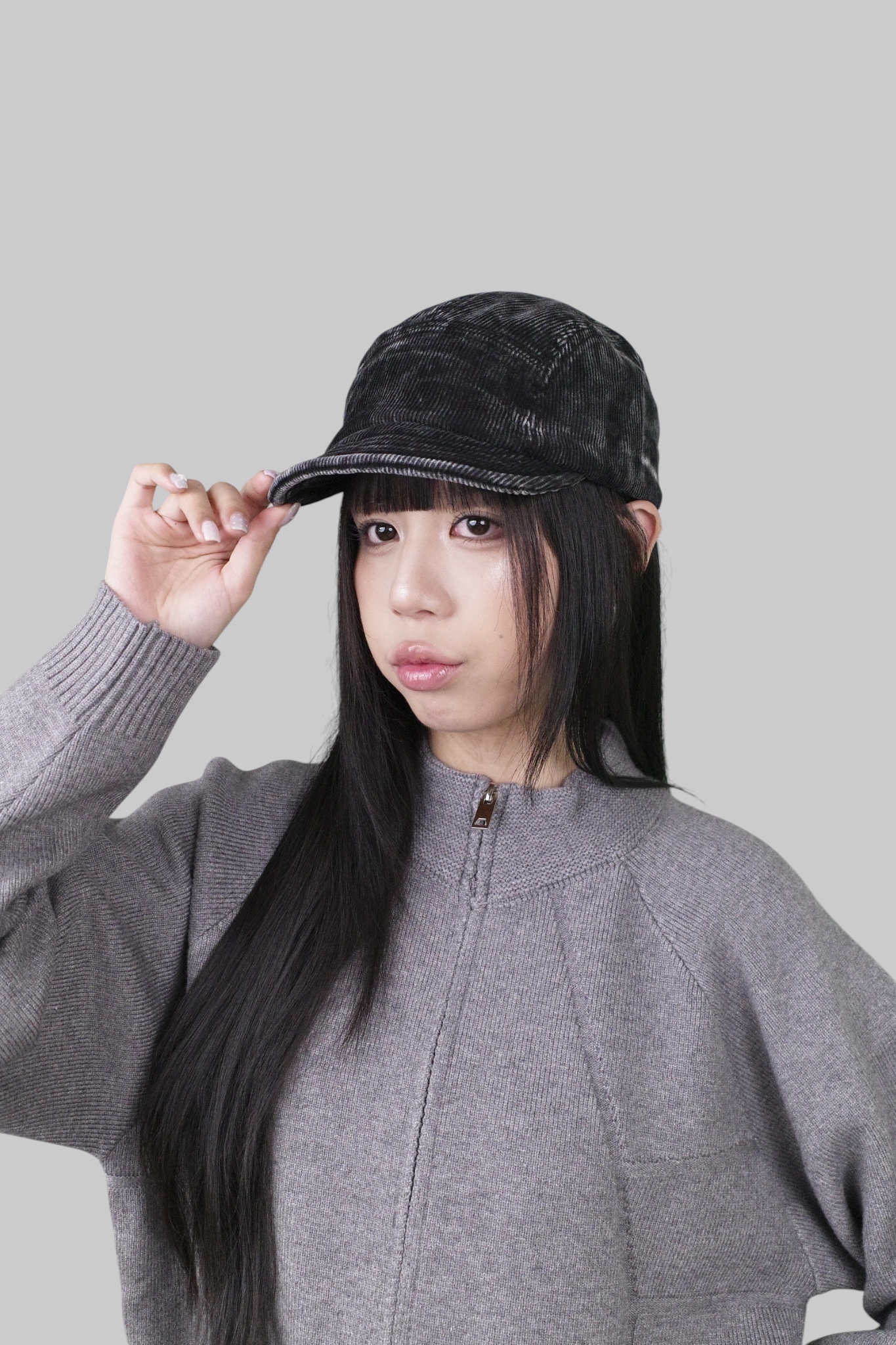 『Always_Good』燈芯絨 短帽簷 五分割帽