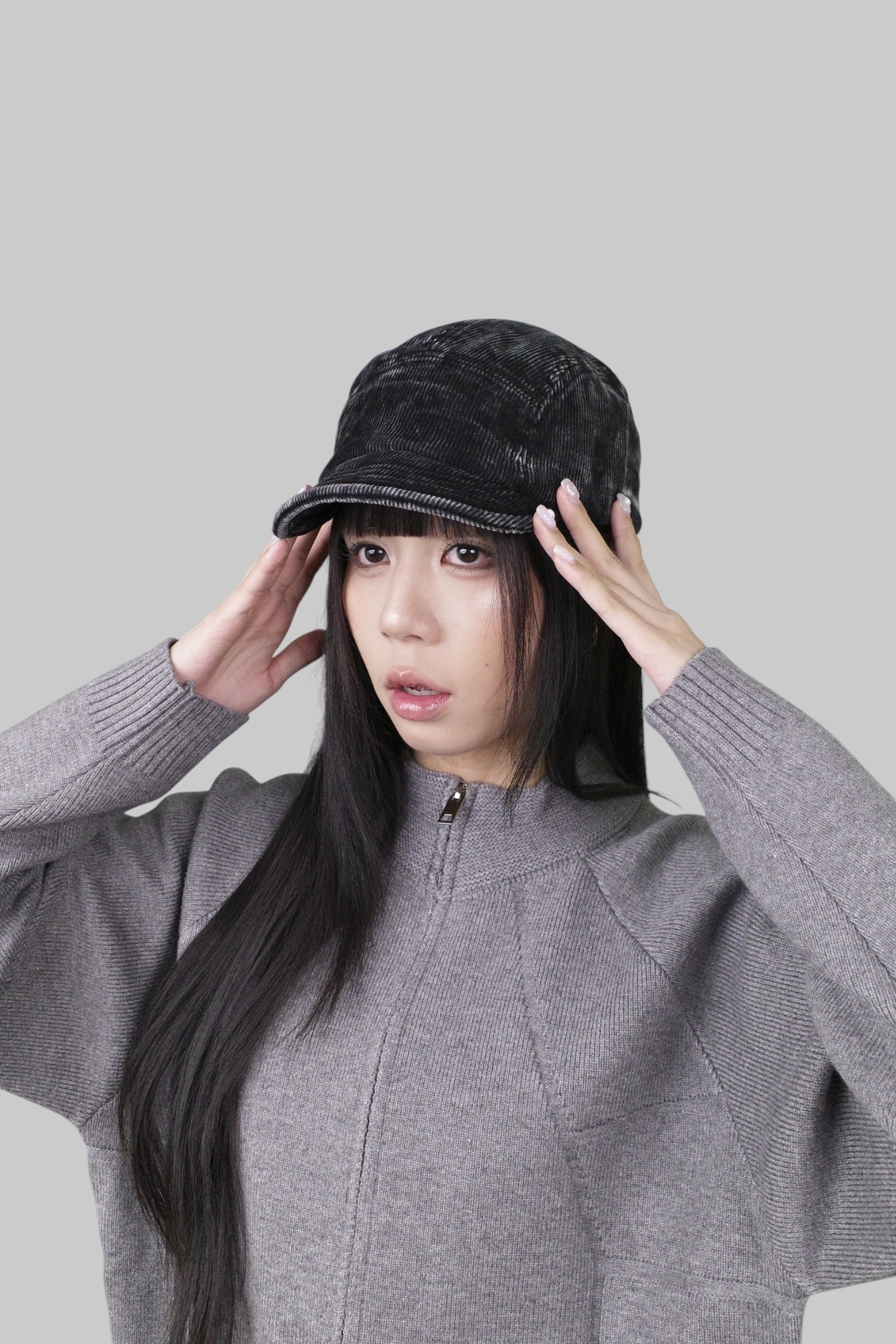 『Always_Good』燈芯絨 短帽簷 五分割帽