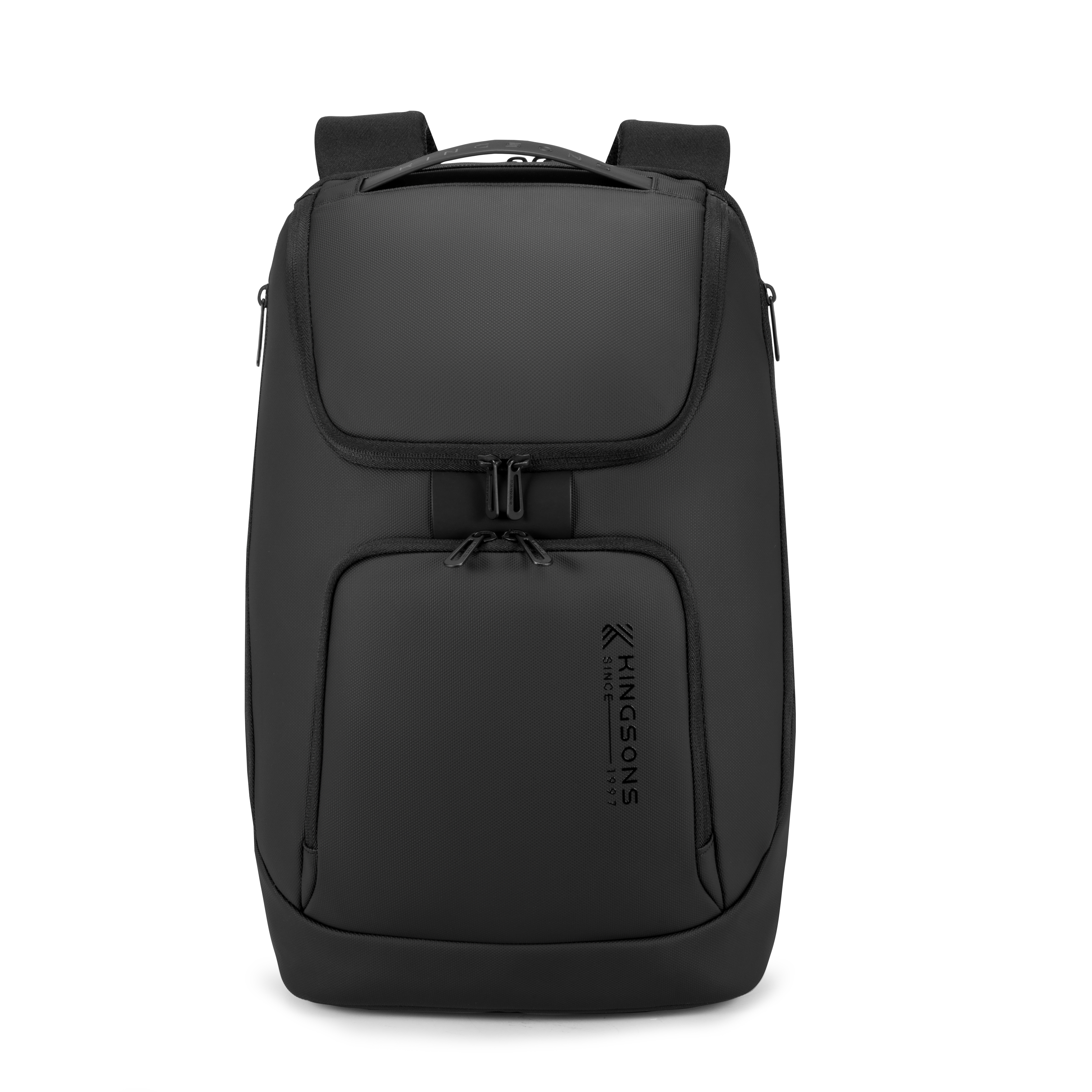 【KINGSONS】城市商旅|上開式大容量後背包 黑色 KS24001