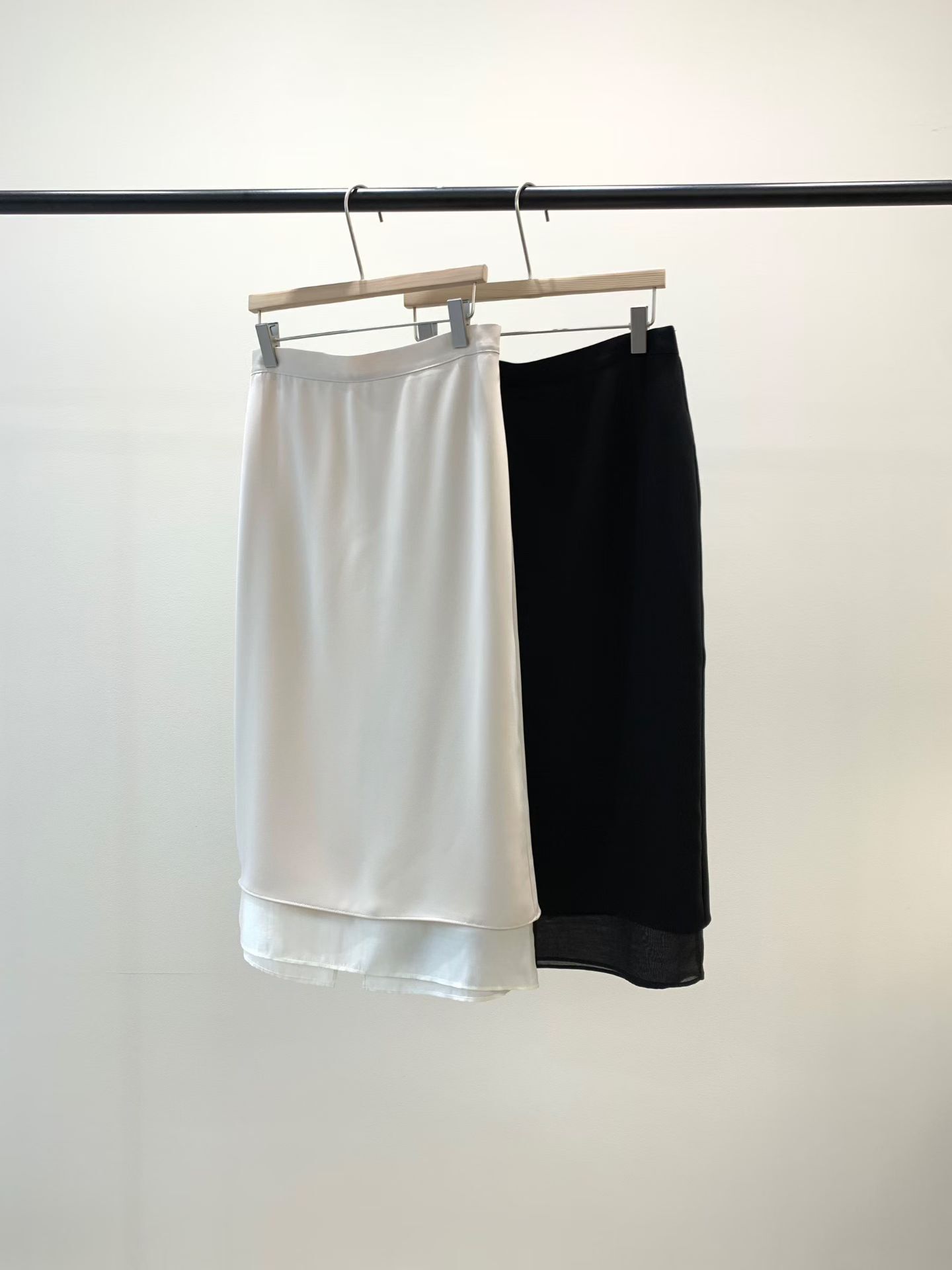 KN5519 混絲雙層長裙 *特價* (優惠碼同充值購物金不適用)