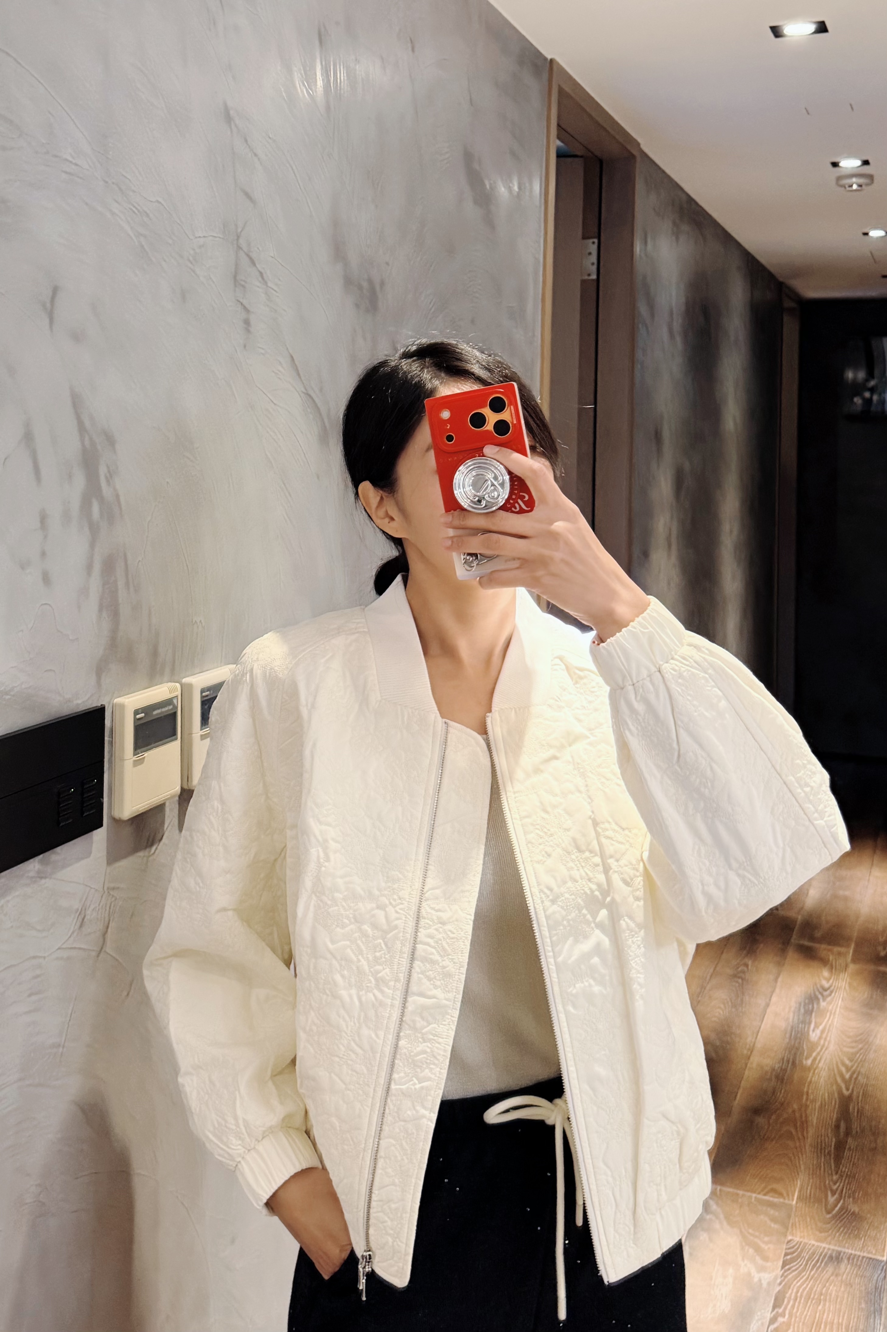 TopDonna 織夢浮雕棒球夾克