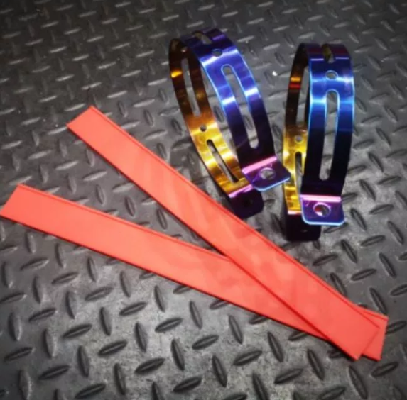 【TRHC】R16/R17/R19白鐵排氣管吊架/束環/防燙蓋 白鐵/鍍鈦 黑/紅膠條 勁戰/BWSR/四代/五代