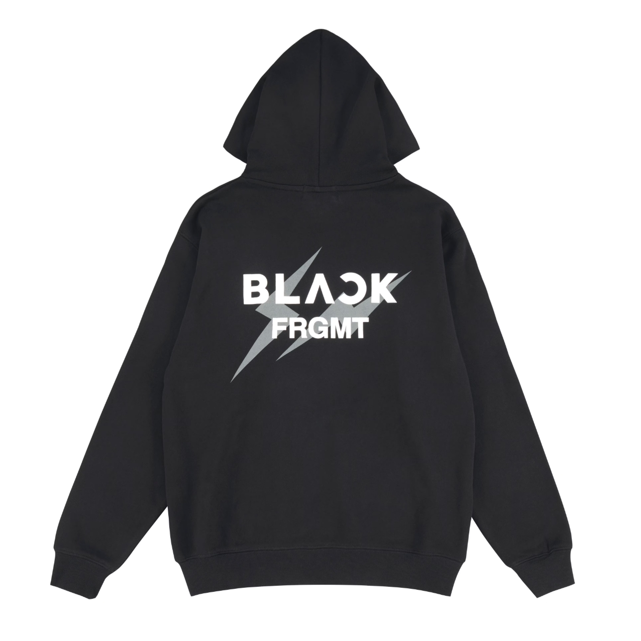現貨 BLACK PINK X FRAGMENT 日本限定聯名款 限定帽T "BLACKFRGMT" 背LOGO閃電黑帽T/ANBP060