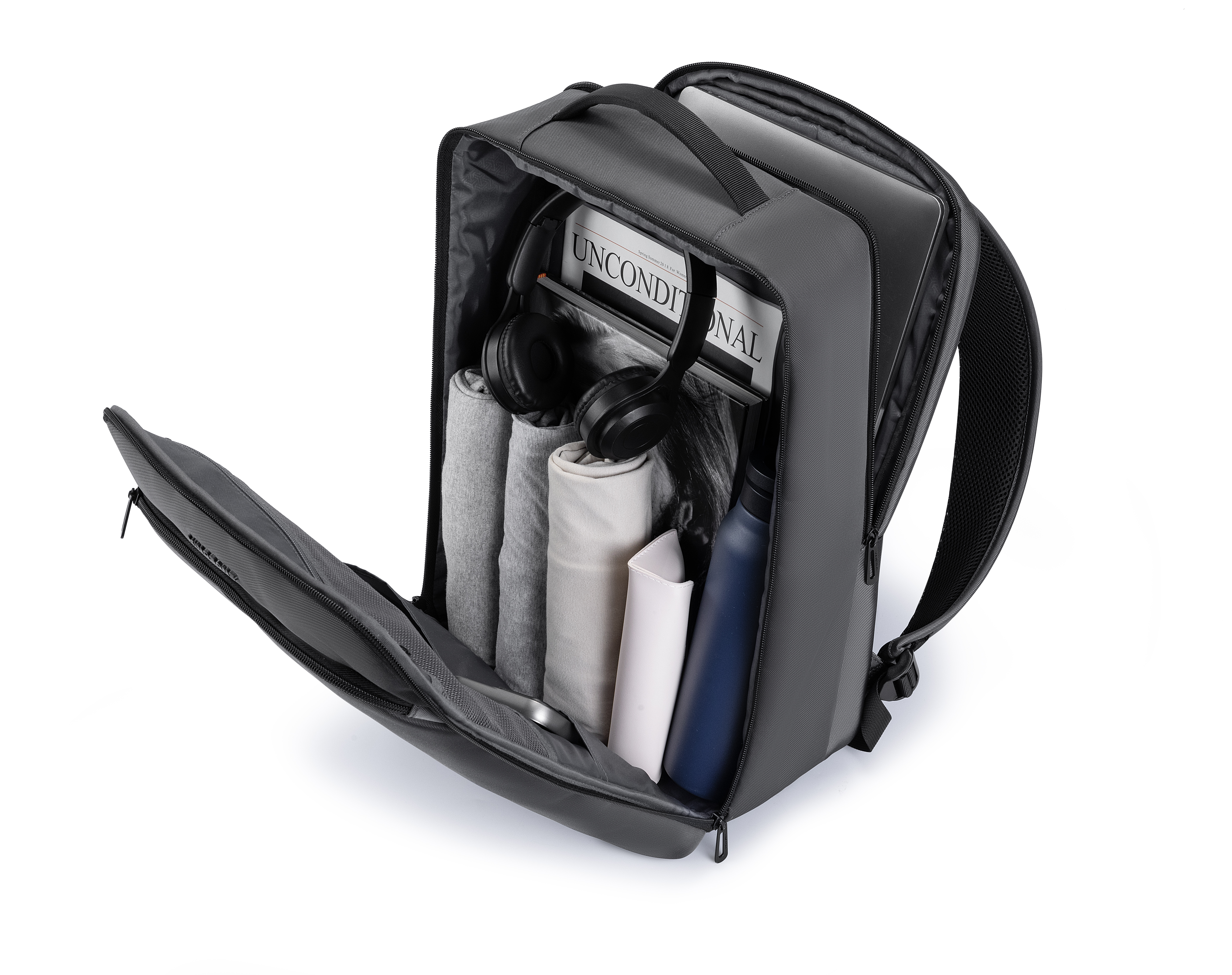 【KINGSONS】城市商旅|雙層大容量後背包 深灰色 KS25465