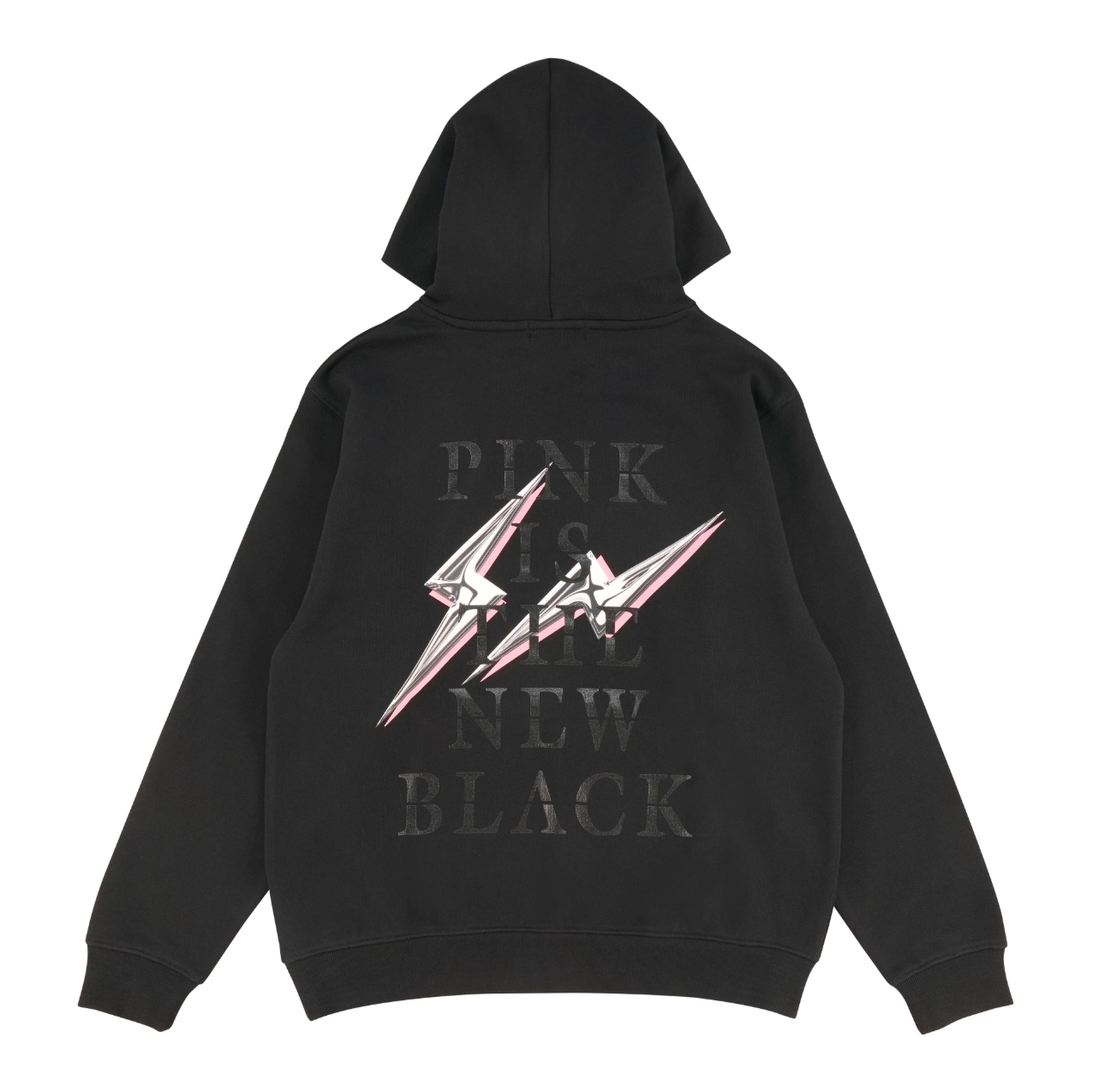 現貨 BLACK PINK X FRAGMENT 日本限定聯名款 限定帽T "THUNDER" 立體閃電黑帽T/ANBP061