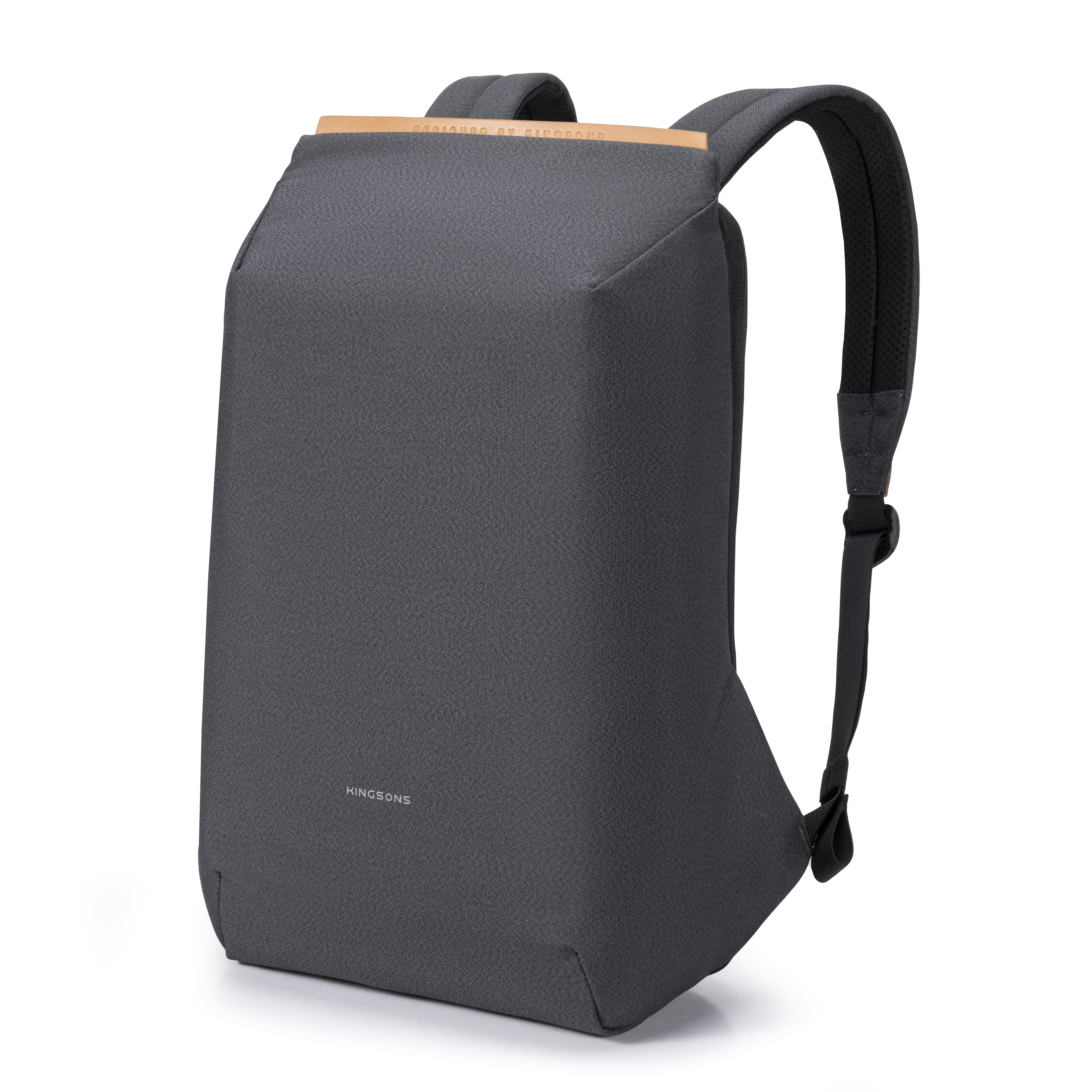 【KINGSONS】極簡立體|輕量防盜後背包 深灰色 KS3207W