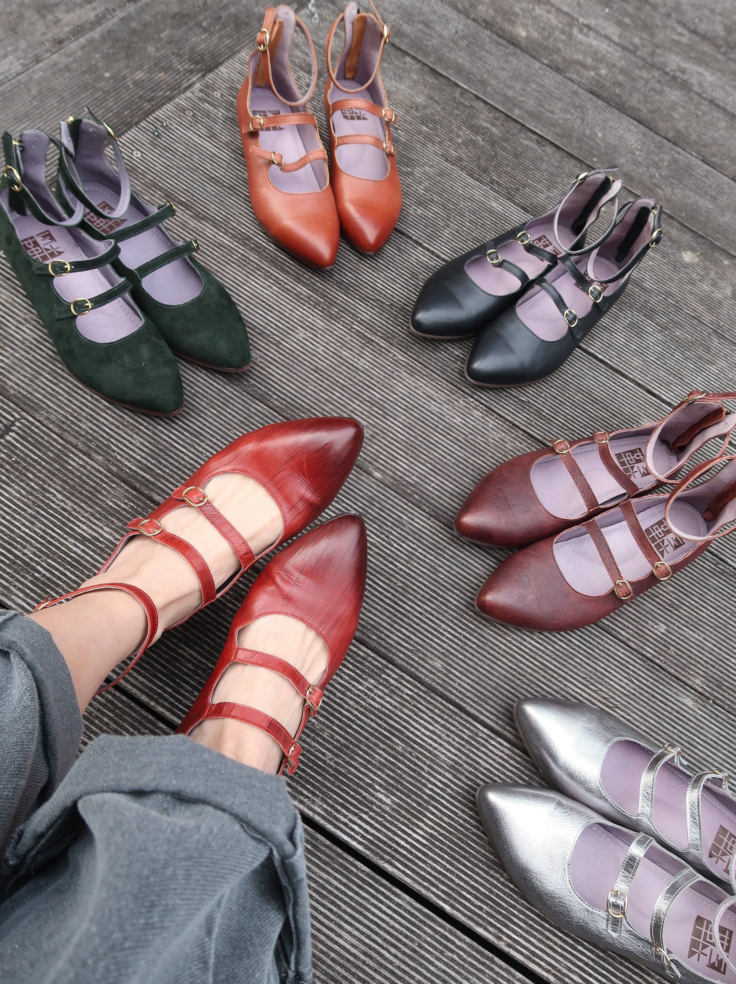 【雲端三部曲】三帶瑪莉珍MIT台灣製造小木跟真皮手工鞋懶人後拉鏈穿脫