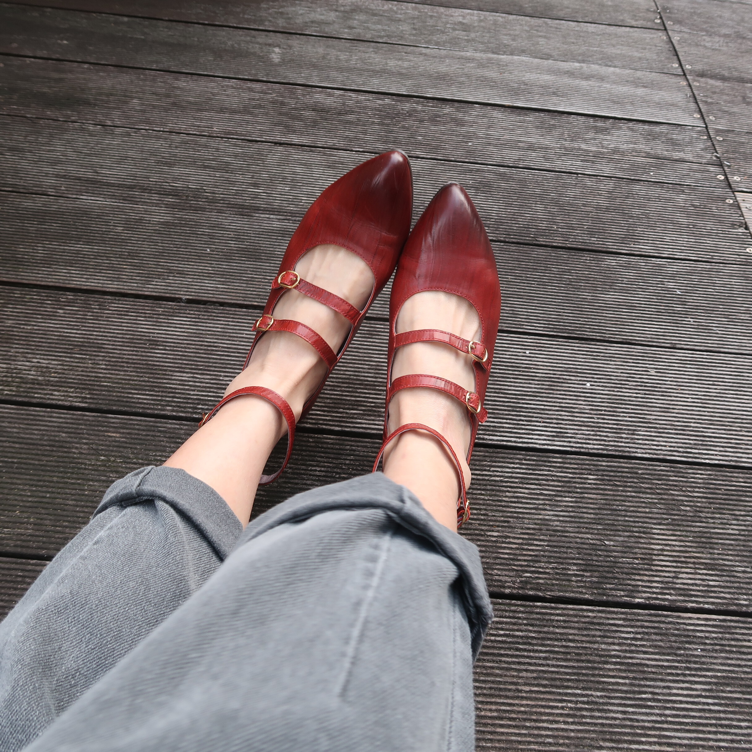 【雲端三部曲】三帶瑪莉珍MIT台灣製造小木跟真皮手工鞋懶人後拉鏈穿脫