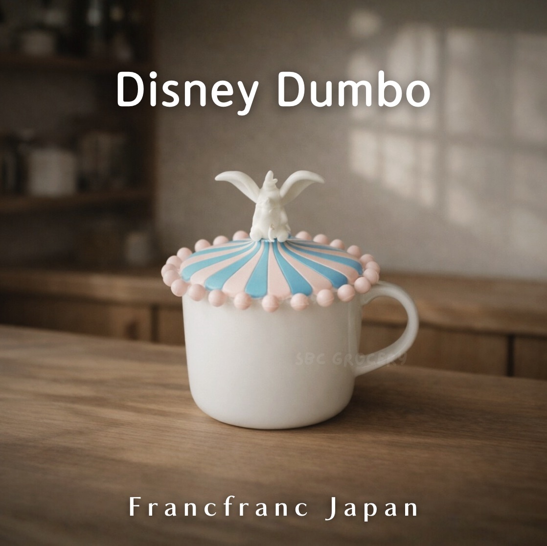 【24H出貨】日本𝗙𝗿𝗮𝗻𝗰𝗳𝗿𝗮𝗻𝗰 𝗫 𝗗𝗶𝘀𝗻𝗲𝘆 小飛象杯蓋(粉藍)
