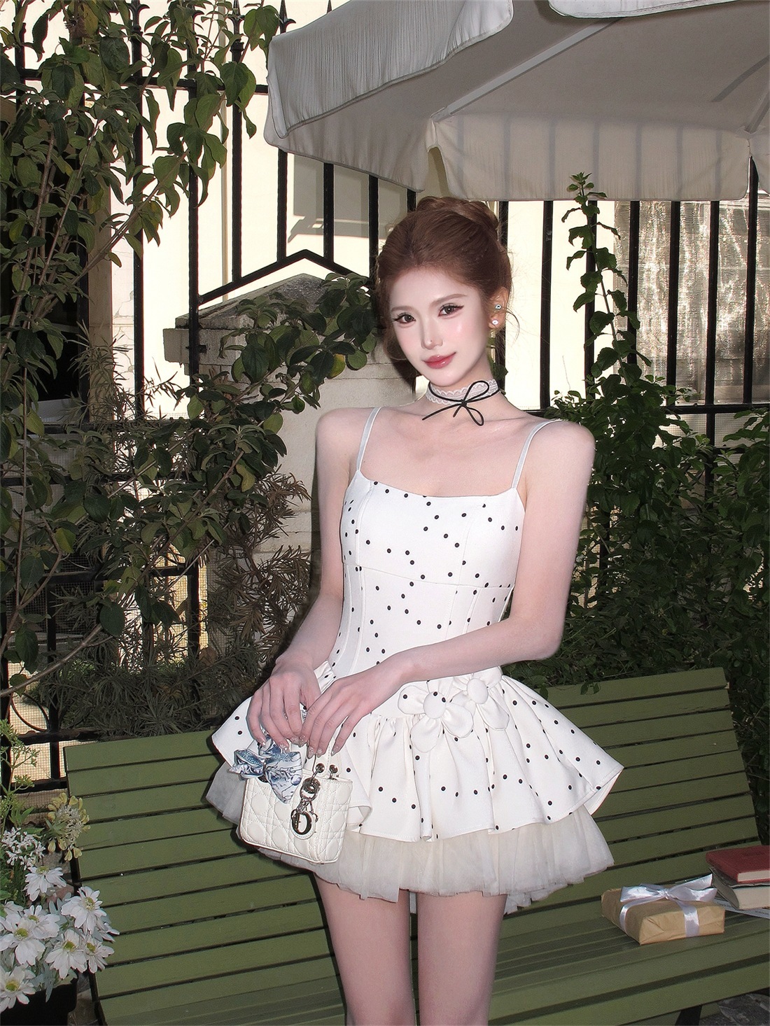 波點網紗蓬蓬公主小洋裝