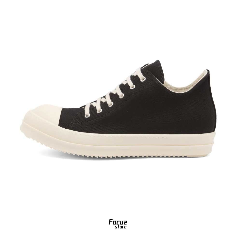 【Focus Store】現貨秒發 Rick Owens DRKSHDW Low Sneaks "Black Milk" 奶油黑色 DU01F4802-DO911