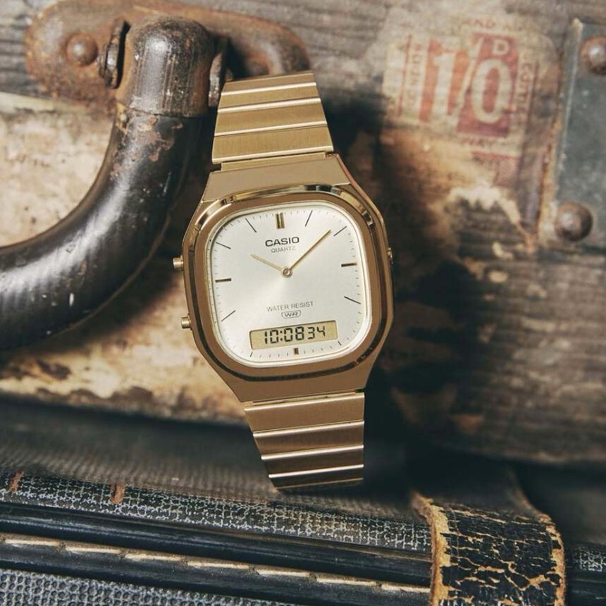【CASIO 卡西歐】潮流復古 自動日曆 兩地時間 計時碼錶 雙顯 中性 指針錶 手錶 AQ-240EG-9A
