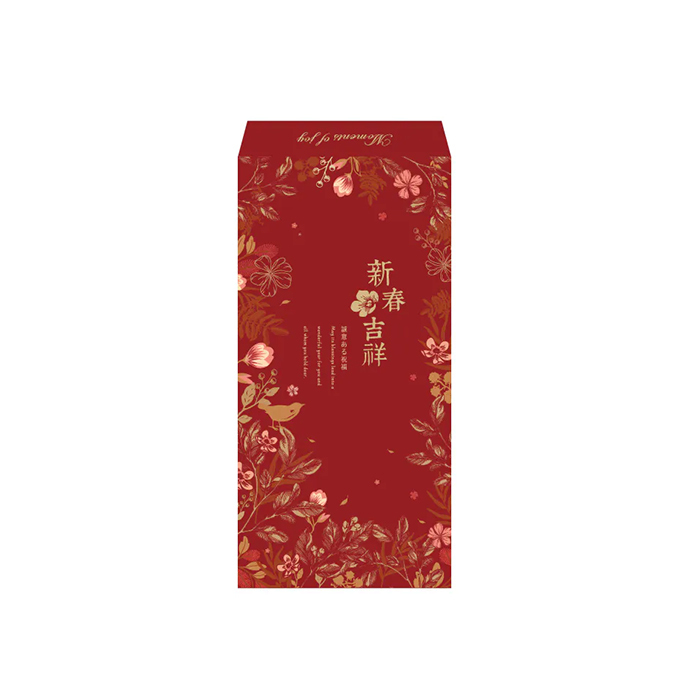 平袋 20K 紅包袋 蒔花錦簇 100入/包 8.9*18cm【3-21220013】