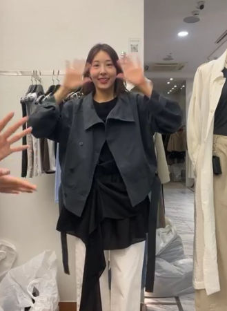 MK5520 疊領設計綁帶短乾濕褸 *特價* (優惠碼同充值購物金不適用)