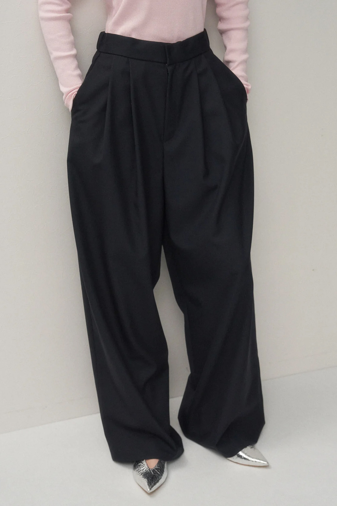 ATON WOOL TROPICAL WIDE EASY PANTS (2COL)