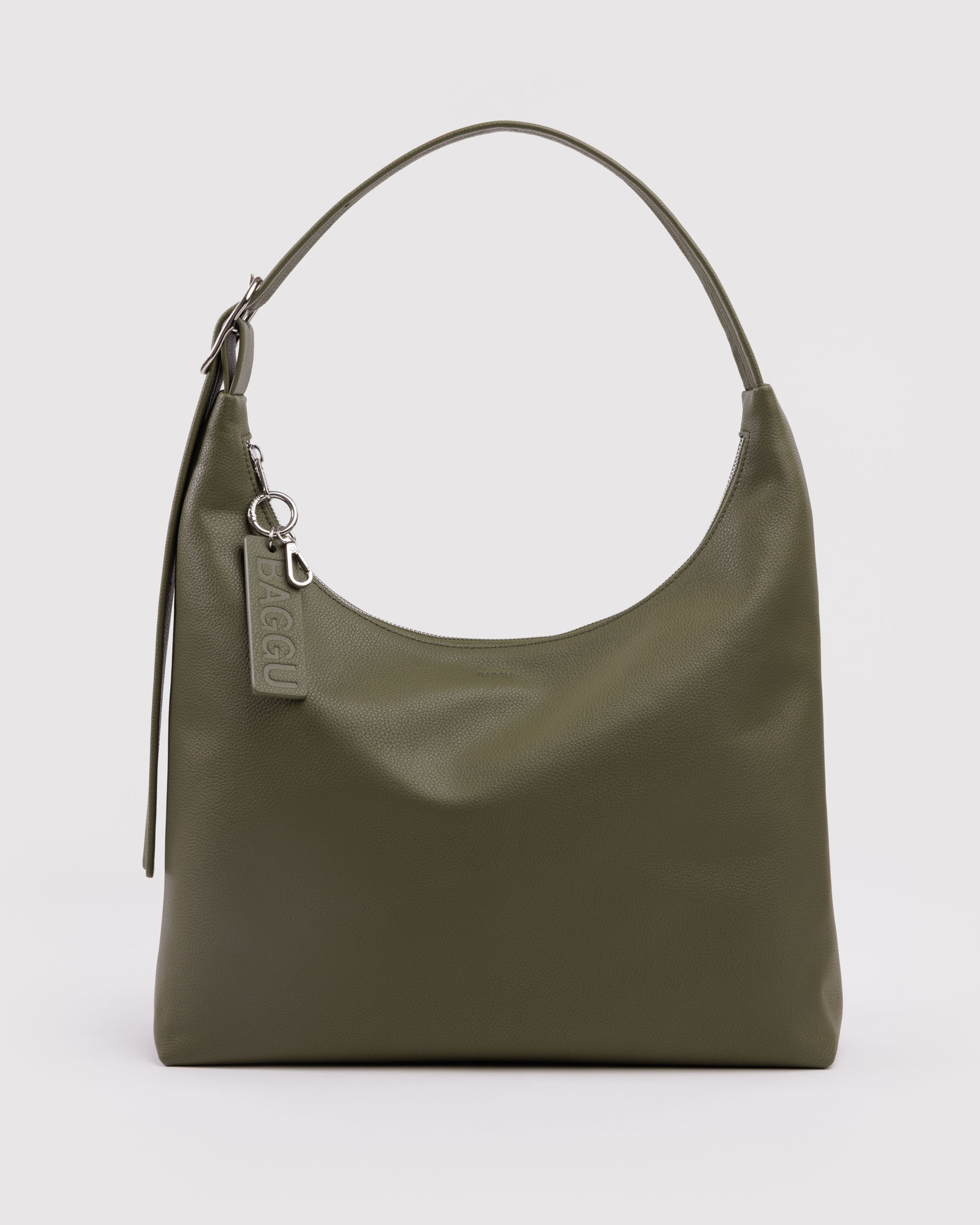 Recycled Leather Shoulder Bag - Loden｜BAGGU